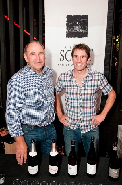 Showcasing their award-winning wine was Allan Scott (L) with son Josh.